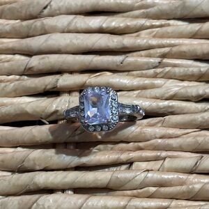 Elegant Silver and Crystal Women's Ring 9.25 Silver